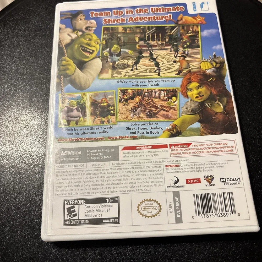 Shrek Forever After: The Final Chapter (Nintendo Wii, 2010) UNTESTED